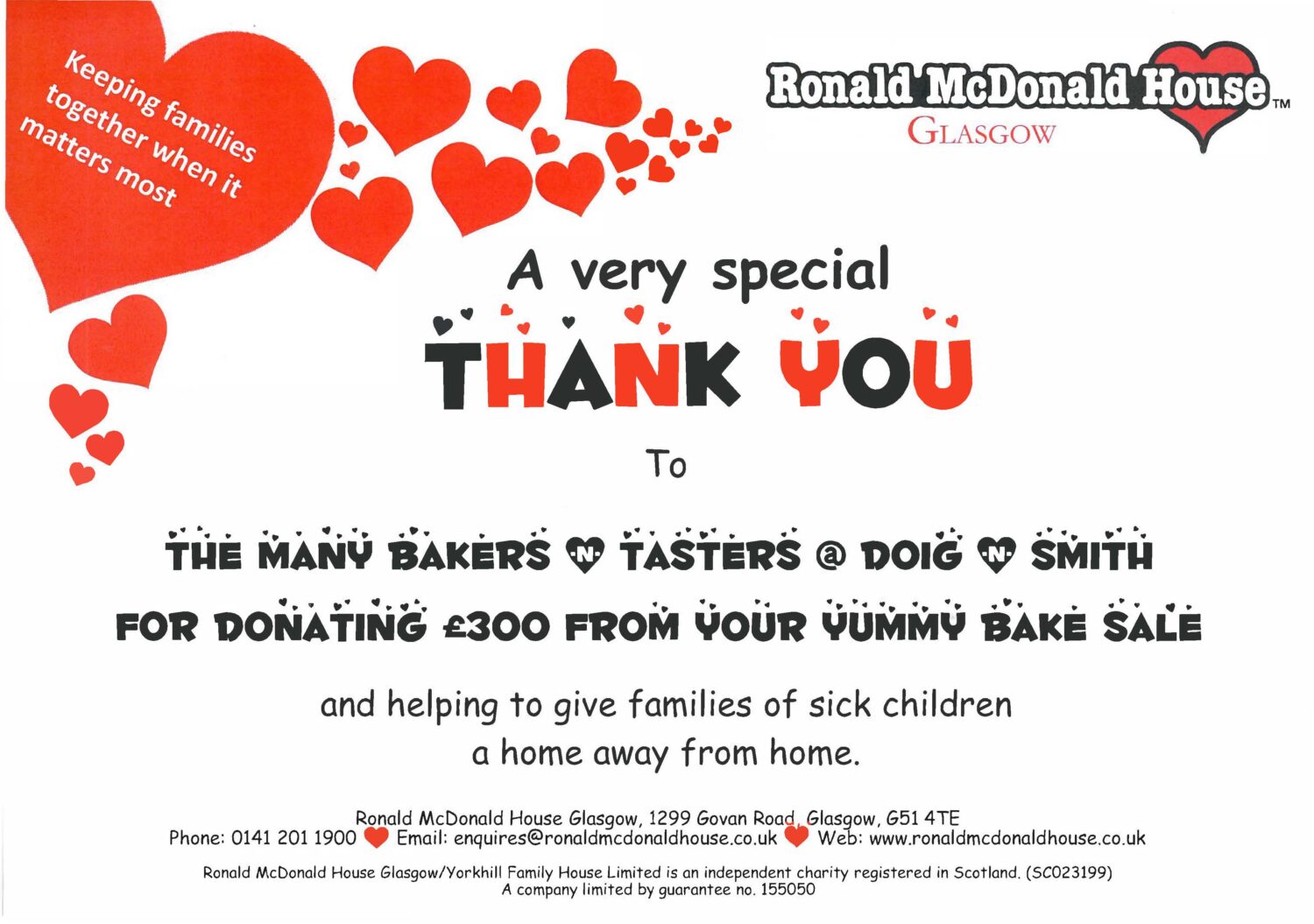 Doig+Smith Bake Sale for Ronald McDonald House
